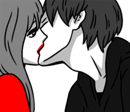 Manga couple in love - Valentine's Day sticker #14785307
