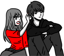 Manga couple in love - Valentine's Day sticker #14785312