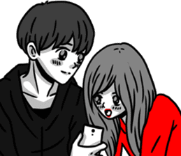 Manga couple in love - Valentine's Day sticker #14785313