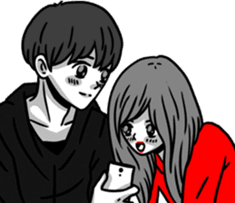 Manga Couple In Love Valentine S Day By Carolina Sticker 14785313