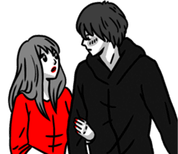 Manga couple in love - Valentine's Day sticker #14785315