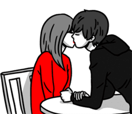 Manga couple in love - Valentine's Day sticker #14785317