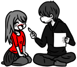 Manga couple in love - Valentine's Day sticker #14785318