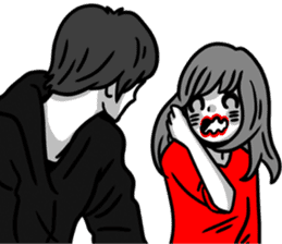 Manga couple in love - Valentine's Day sticker #14785319