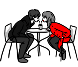 Manga couple in love - Valentine's Day sticker #14785322
