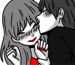 Manga couple in love - Valentine's Day sticker #14785323