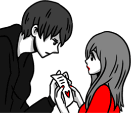 Manga couple in love - Valentine's Day sticker #14785325
