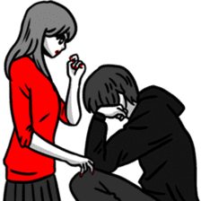 Manga couple in love - Valentine's Day sticker #14785327