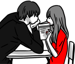 Manga couple in love - Valentine's Day sticker #14785328