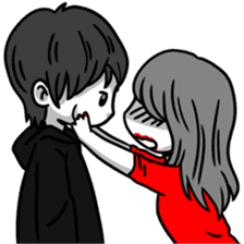 Manga couple in love - Valentine's Day sticker #14785330