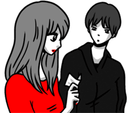 Manga couple in love - Valentine's Day sticker #14785331