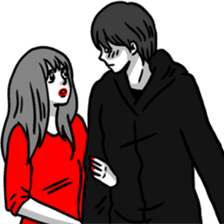 Manga couple in love - Valentine's Day sticker #14785332