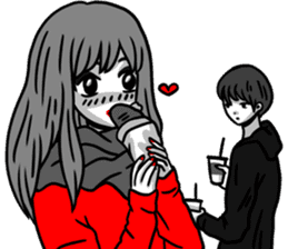 Manga couple in love - Valentine's Day sticker #14785334