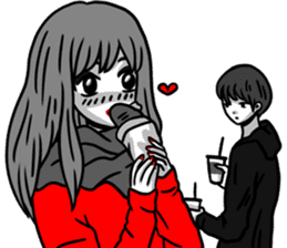 Manga couple in love - Valentine's Day sticker #14785334