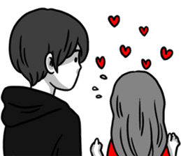 Manga couple in love - Valentine's Day sticker #14785336