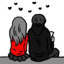Manga couple in love - Valentine's Day sticker #14785337
