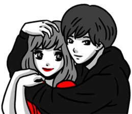 Manga couple in love - Valentine's Day sticker #14785338
