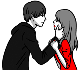 Manga couple in love - Valentine's Day sticker #14785339