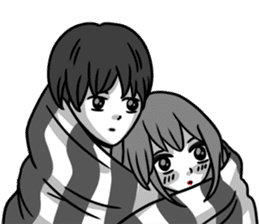 Manga couple in love - Valentine's Day sticker #14785341