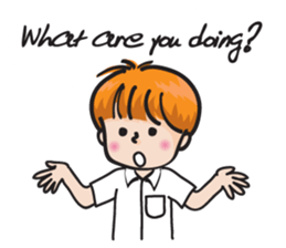 happy school boy sticker #14785951