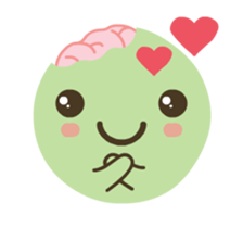 Kawaii Green Zombie Emojis In Love sticker #14787086