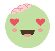Kawaii Green Zombie Emojis In Love sticker #14787090