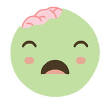 Kawaii Green Zombie Emojis In Love sticker #14787091