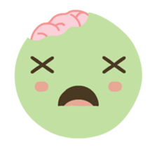 Kawaii Green Zombie Emojis In Love sticker #14787096