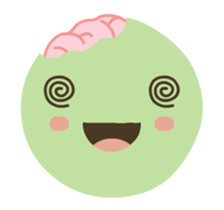 Kawaii Green Zombie Emojis In Love sticker #14787100