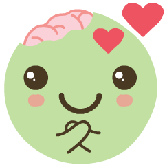 Kawaii Green Zombie Emojis In Love