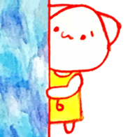 White cat (watercolor) sticker #14789521