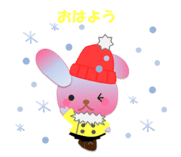 Rabbit and bear daily(Winter) sticker #14793046