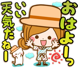 Leisurely a girlfriend .Happy spring sticker #14793224