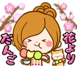 Leisurely a girlfriend .Happy spring sticker #14793242