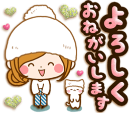 Leisurely a girlfriend .Happy spring sticker #14793250