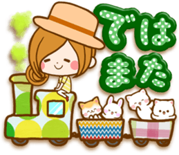 Leisurely a girlfriend .Happy spring sticker #14793253