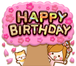 Leisurely a girlfriend .Happy spring sticker #14793254