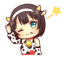 Cow girl animated sticker #14793703