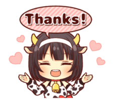 Cow girl animated sticker #14793704