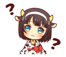 Cow girl animated sticker #14793706