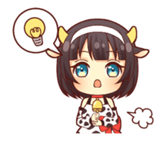 Cow girl animated sticker #14793707