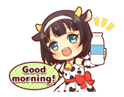 Cow girl animated sticker #14793708