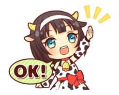 Cow girl animated sticker #14793710