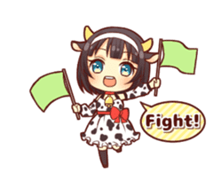 Cow girl animated sticker #14793712