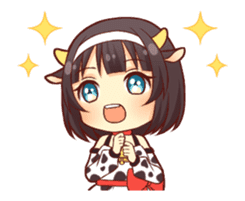 Cow girl animated sticker #14793714