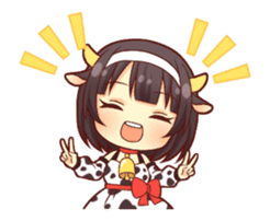 Cow girl animated sticker #14793715