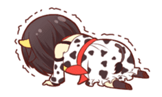 Cow girl animated sticker #14793716