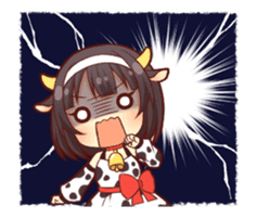 Cow girl animated sticker #14793717