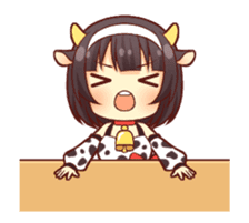 Cow girl animated sticker #14793721