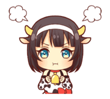 Cow girl animated sticker #14793722